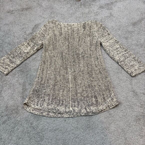 Eileen Fisher Open Knit Marled Organic Cotton Organic Linen Sweater Size M - Picture 2 of 12